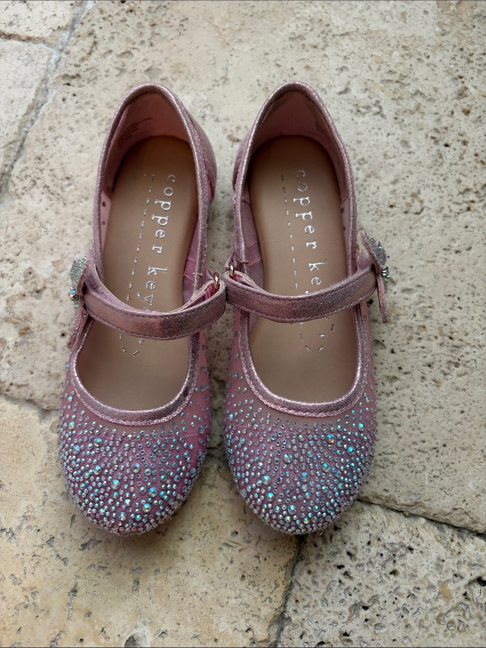 Copper Key Girls' Pink Glitter Mary Jane Shoes